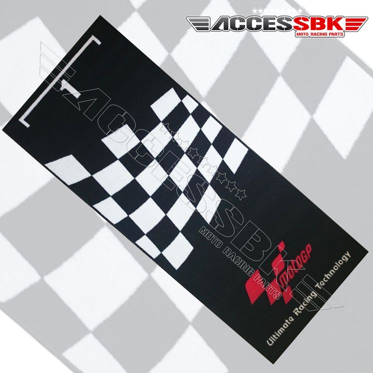 MotoGP tapis de stand noir - damier blanc