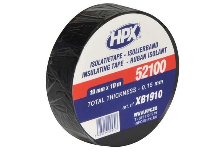 Bande adhésive plastique isolante HPX - Isolation électrique - 19mm x 10m