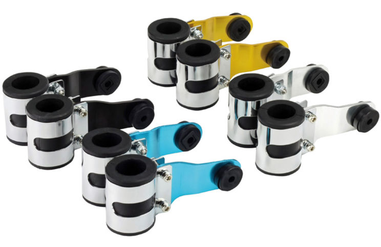 Supports de phare anodisés de 31mm à 41mm - bleu, or, noir, chromé -