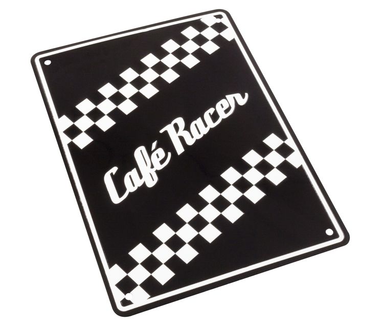 Plaque murale "CAFE RACER" en aluminium - 205mm x 290mm