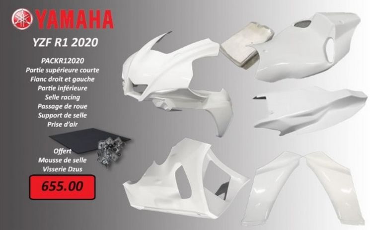 Poly Sebimoto Yamaha R1 2020  - finition gel coat blanc