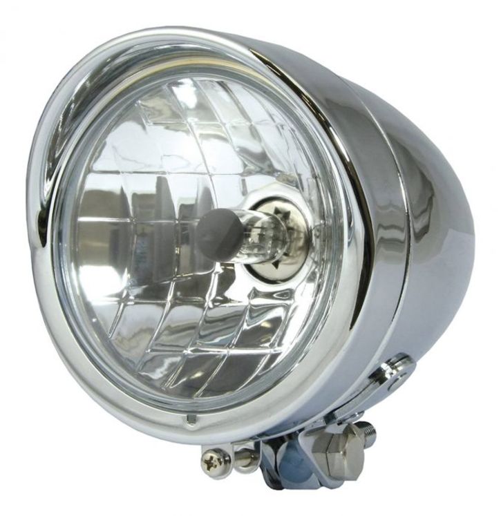 Phare rond 11.4cm H4 chromé