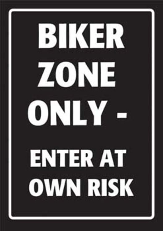 Plaque de parking "BIKER ZONE ONLY"