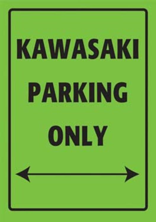 Plaque de parking "KAWASAKI PARKING ONLY"