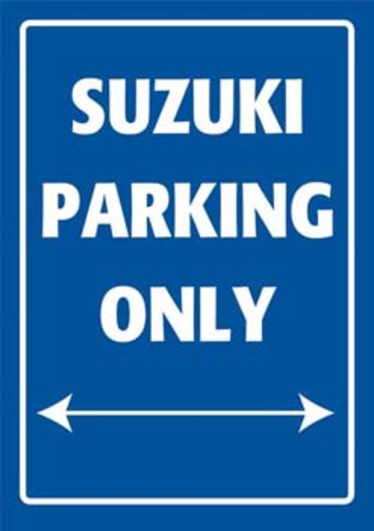 Plaque de parking "SUZUKI PARKING ONLY"